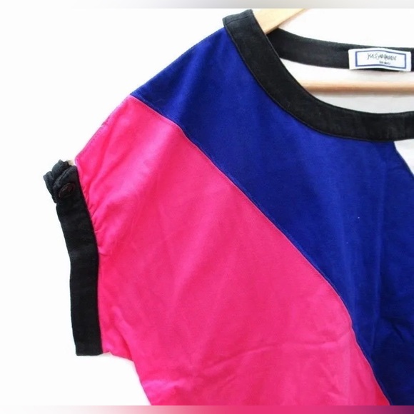 YSL vintage color block tee shirt women's medium - Picture 5 of 6
